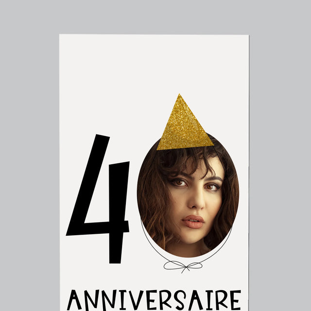 La Photo Et Un Texte: Chapeau Le 40E Anniversaire - Aimant Pour Frigo