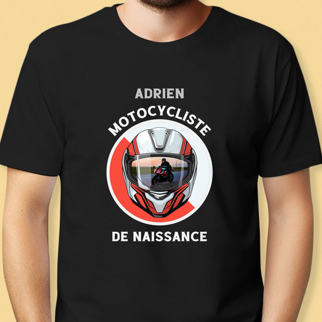 La Photo Et Un Texte: Motocycliste De Naissance - T-Shirt Pour Hommes