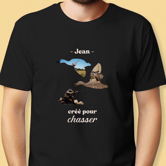 Forme Des Photos: Créé Pour Chasser - T-Shirt Pour Hommes