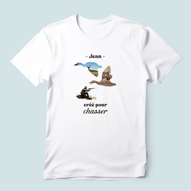 Forme Des Photos: Créé Pour Chasser - T-Shirt Pour Hommes