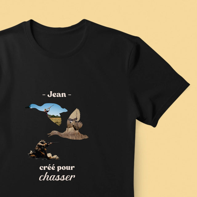 Forme Des Photos: Créé Pour Chasser - T-Shirt Pour Hommes