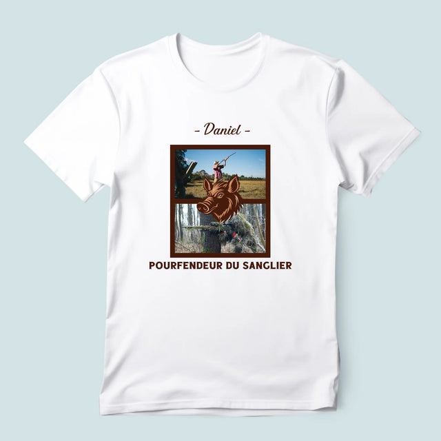 Le Collage Photo: Pourfendeur Du Sanglier - T-Shirt Pour Hommes