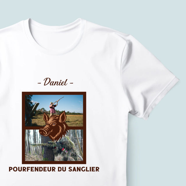 Le Collage Photo: Pourfendeur Du Sanglier - T-Shirt Pour Hommes