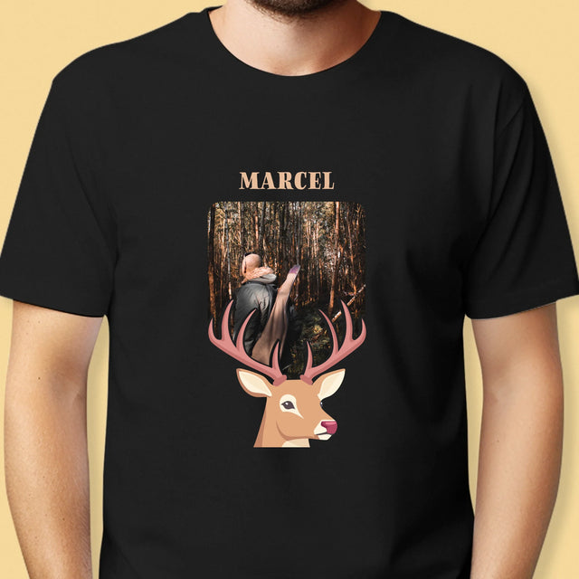 La Photo Et Un Texte: Le Cerf - T-Shirt Pour Hommes