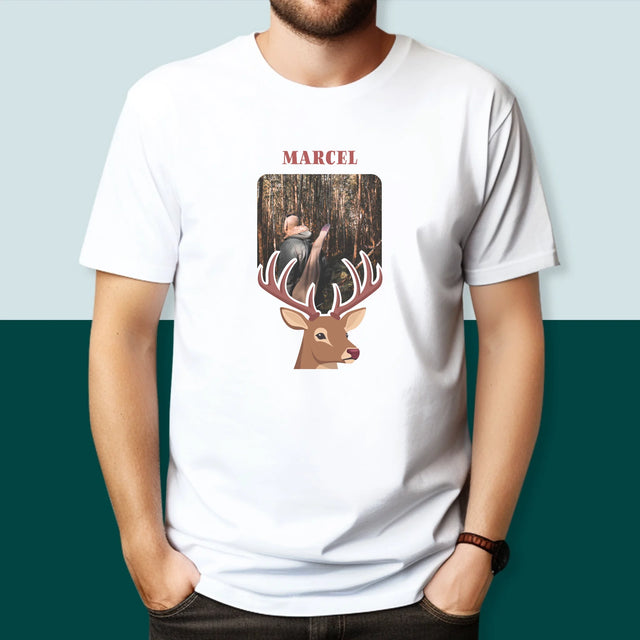 La Photo Et Un Texte: Le Cerf - T-Shirt Pour Hommes