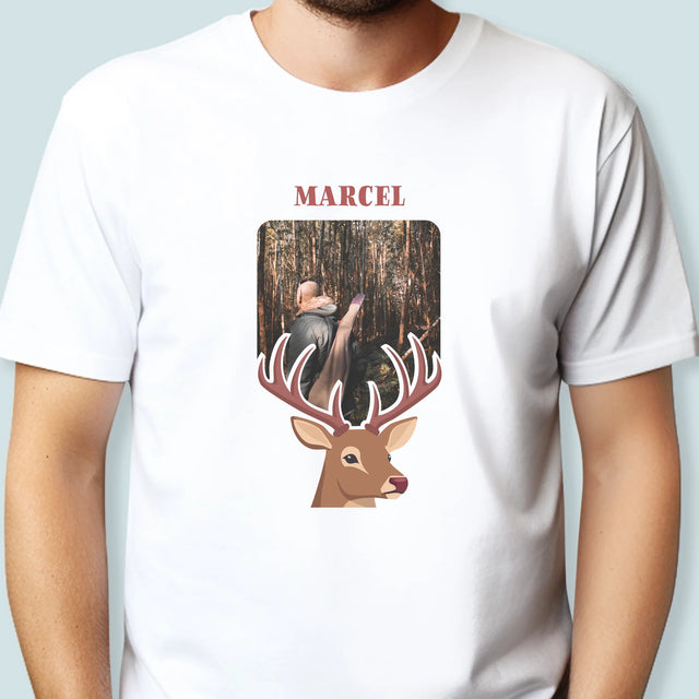 La Photo Et Un Texte: Le Cerf - T-Shirt Pour Hommes