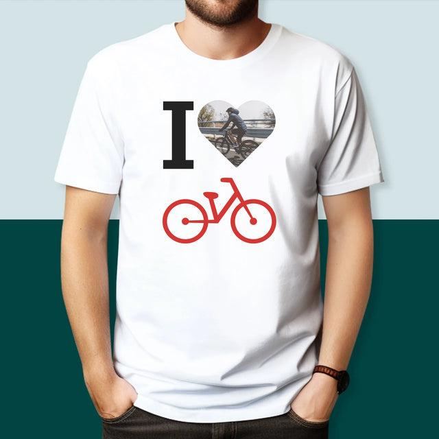 La Photo: I Love Vélo - T-Shirt Pour Hommes