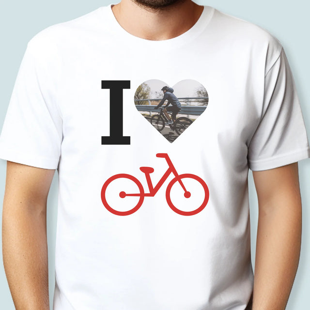 La Photo: I Love Vélo - T-Shirt Pour Hommes