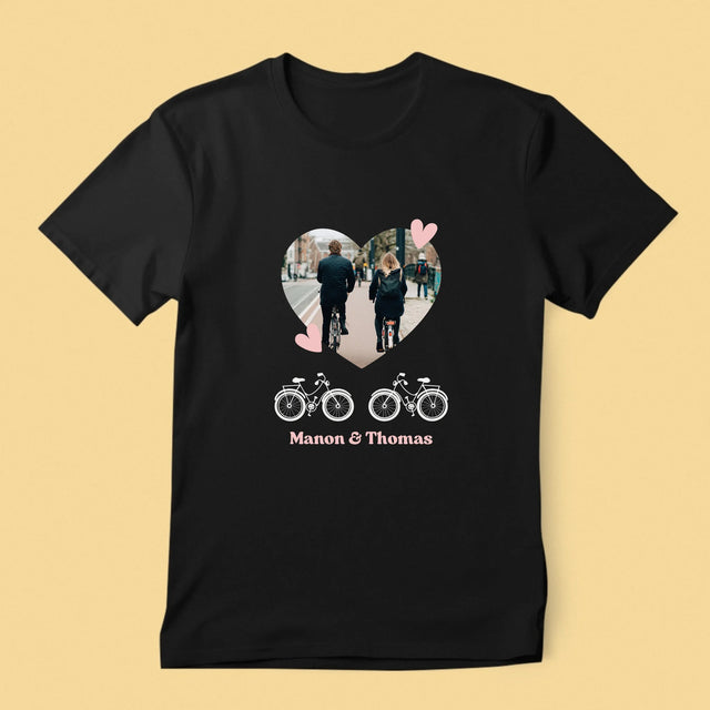 La Photo Et Un Texte: Couple De Cyclistes - T-Shirt Pour Hommes