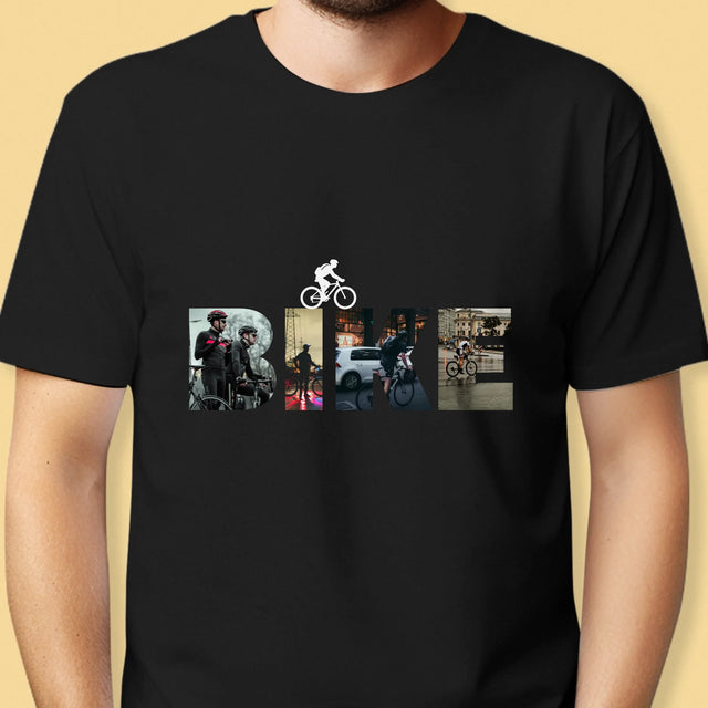 Collage Photo De Lettre: Bike - T-Shirt Pour Hommes