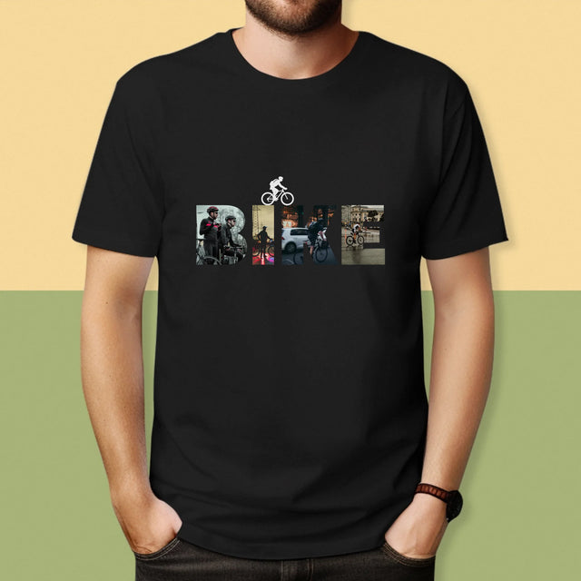 Collage Photo De Lettre: Bike - T-Shirt Pour Hommes