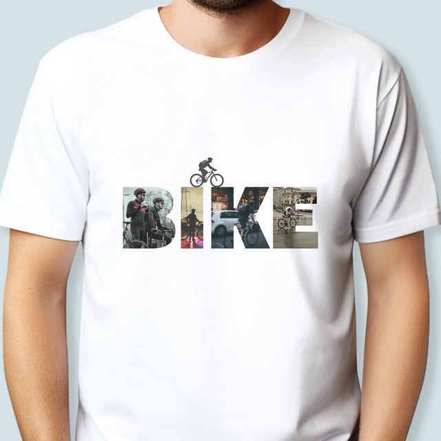 Collage Photo De Lettre: Bike - T-Shirt Pour Hommes