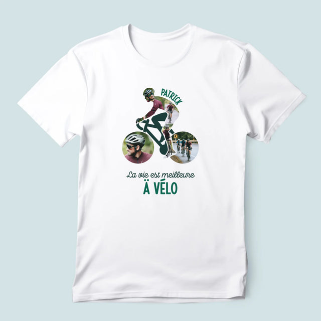 Forme Des Photos: La Vie Est Meilleure À Vélo - T-Shirt Pour Hommes