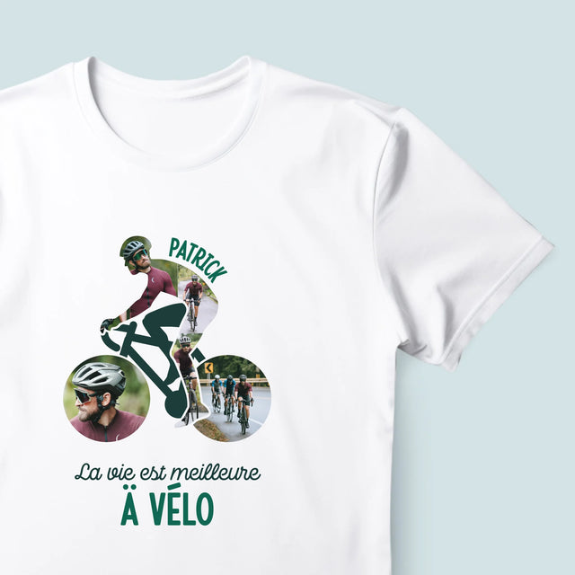 Forme Des Photos: La Vie Est Meilleure À Vélo - T-Shirt Pour Hommes