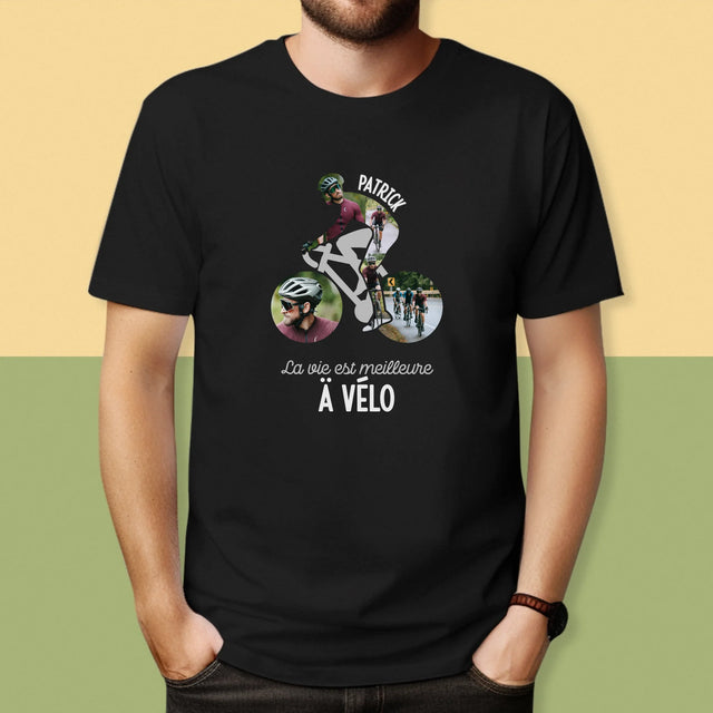 Forme Des Photos: La Vie Est Meilleure À Vélo - T-Shirt Pour Hommes