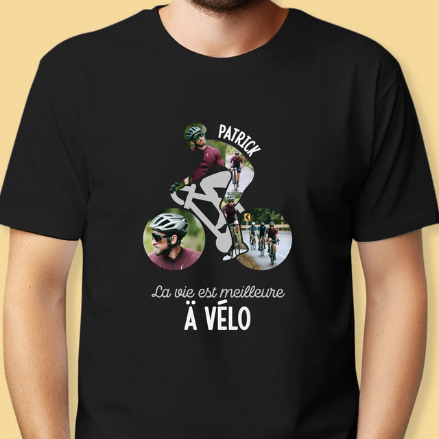 Forme Des Photos: La Vie Est Meilleure À Vélo - T-Shirt Pour Hommes