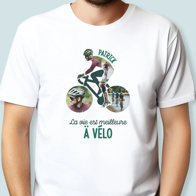 Forme Des Photos: La Vie Est Meilleure À Vélo - T-Shirt Pour Hommes