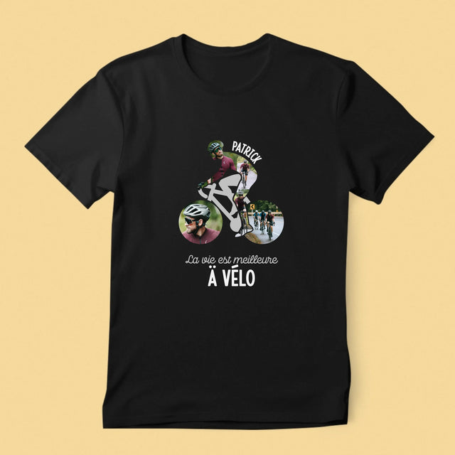 Forme Des Photos: La Vie Est Meilleure À Vélo - T-Shirt Pour Hommes