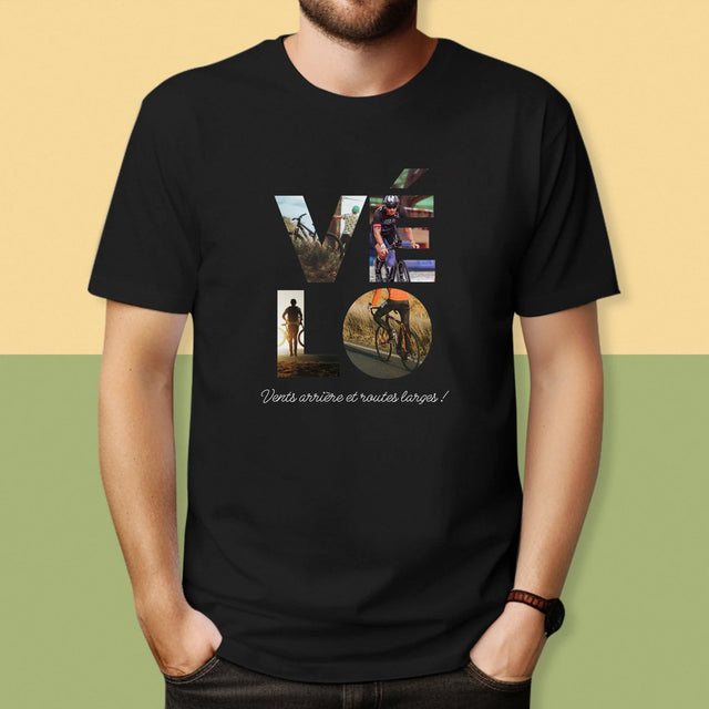 Collage Photo De Lettre: Vélo - T-Shirt Pour Hommes