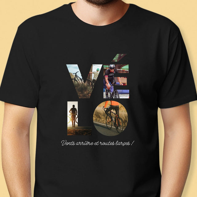 Collage Photo De Lettre: Vélo - T-Shirt Pour Hommes