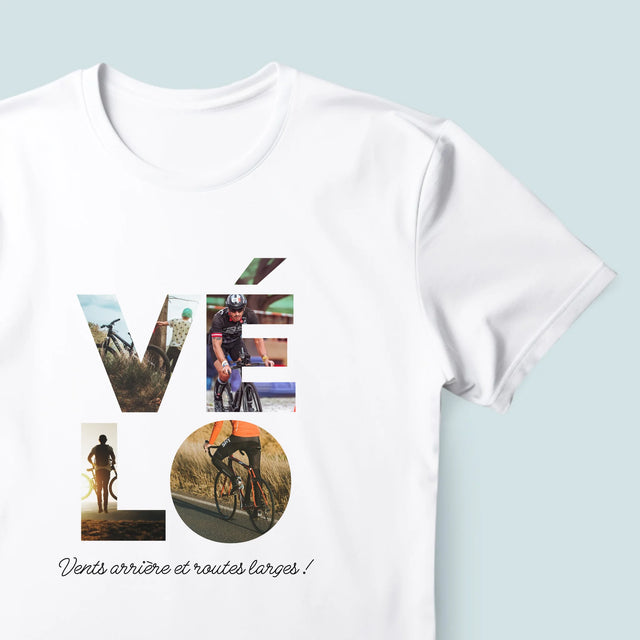 Collage Photo De Lettre: Vélo - T-Shirt Pour Hommes