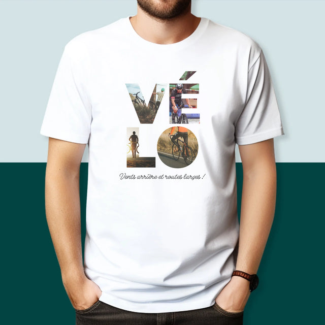 Collage Photo De Lettre: Vélo - T-Shirt Pour Hommes