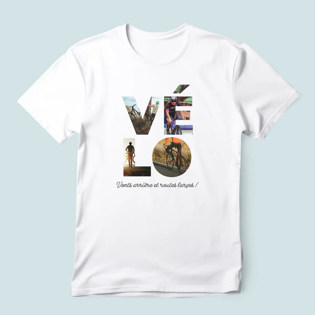 Collage Photo De Lettre: Vélo - T-Shirt Pour Hommes