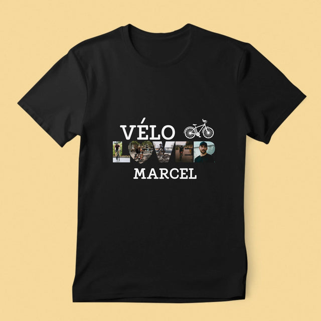 Collage Photo De Lettre: Vélo Lover - T-Shirt Pour Hommes