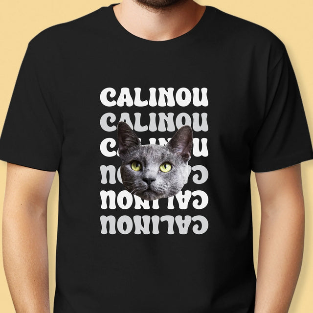 Ton Personnage: Photo De L'Animal Avec Son Nom - T-Shirt Pour Hommes