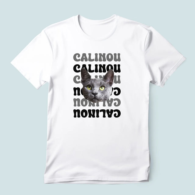 Ton Personnage: Photo De L'Animal Avec Son Nom - T-Shirt Pour Hommes
