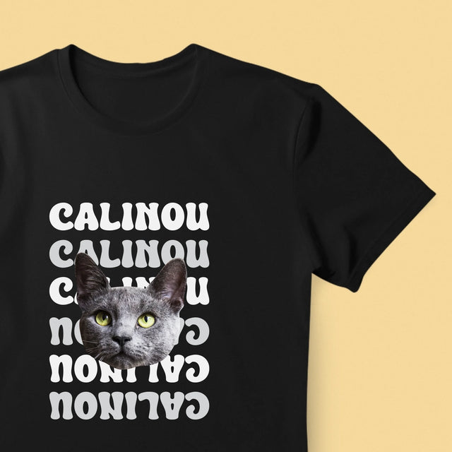 Ton Personnage: Photo De L'Animal Avec Son Nom - T-Shirt Pour Hommes