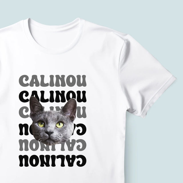 Ton Personnage: Photo De L'Animal Avec Son Nom - T-Shirt Pour Hommes