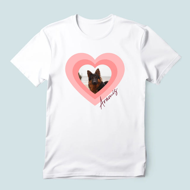 La Photo Et Un Texte: Photo De L'Animal Dans Le Cœur  - T-Shirt Pour Hommes