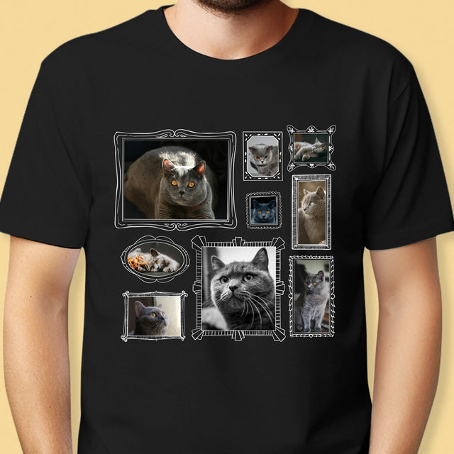 Le Collage Photo: Un Mur D'Exposition Avec Un Animal - T-Shirt Pour Hommes