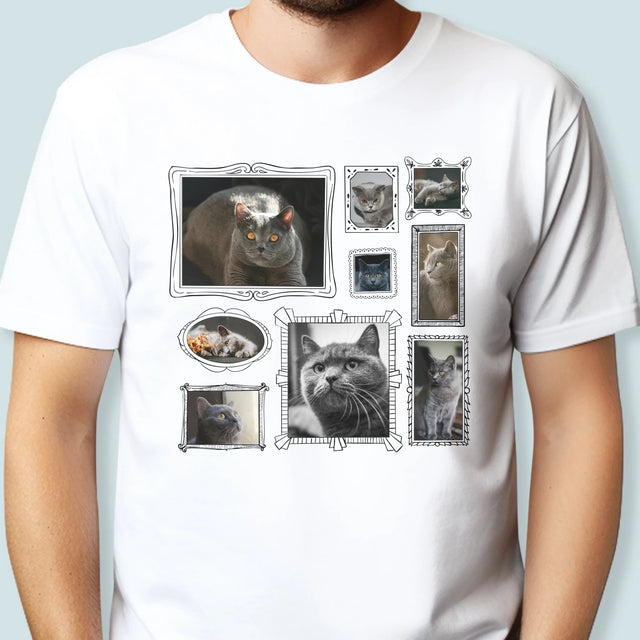 Le Collage Photo: Un Mur D'Exposition Avec Un Animal - T-Shirt Pour Hommes