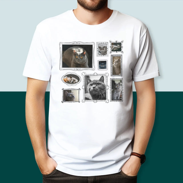 Le Collage Photo: Un Mur D'Exposition Avec Un Animal - T-Shirt Pour Hommes