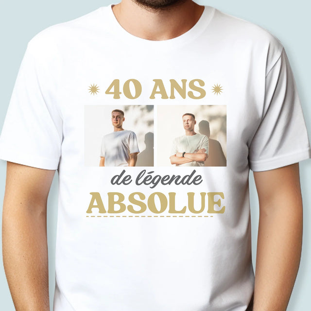 Le Collage Photo: 40 Ans De Légende - T-Shirt Pour Hommes