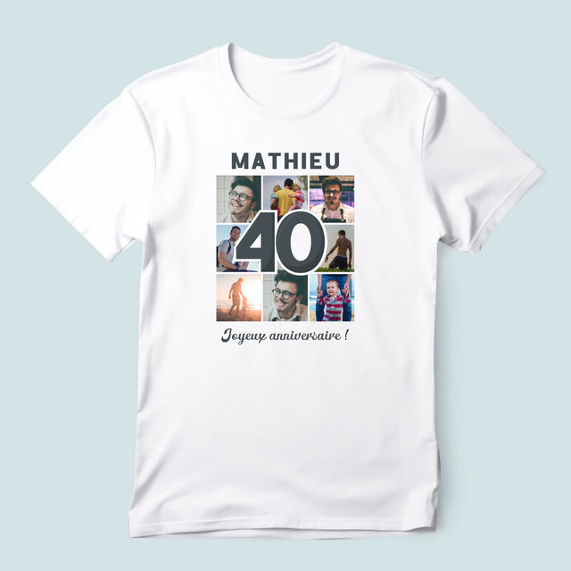 Le Collage Photo: 40 Ans - T-Shirt Pour Hommes