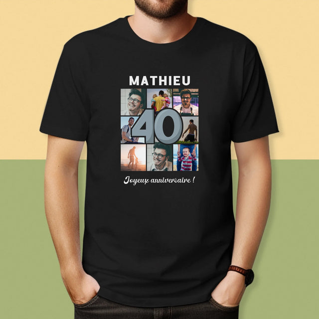 Le Collage Photo: 40 Ans - T-Shirt Pour Hommes