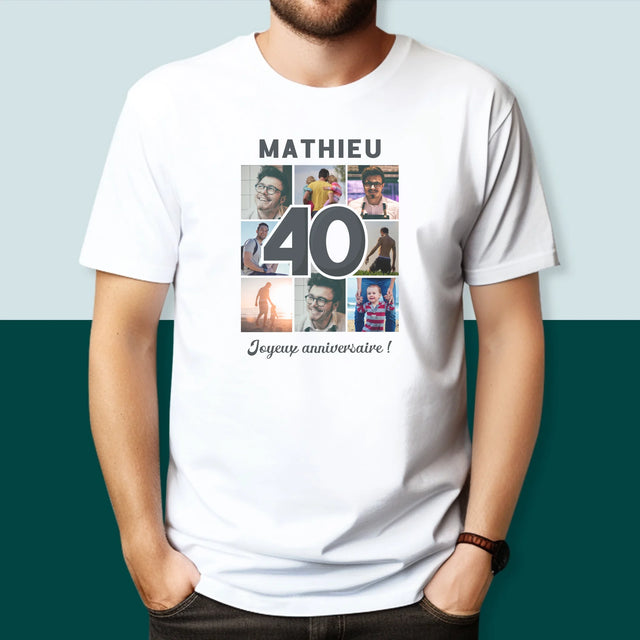 Le Collage Photo: 40 Ans - T-Shirt Pour Hommes