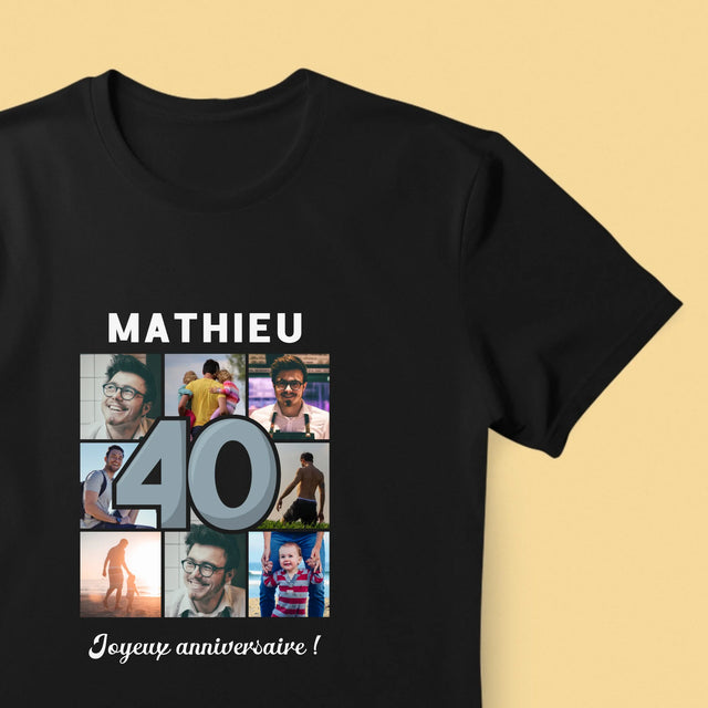 Le Collage Photo: 40 Ans - T-Shirt Pour Hommes