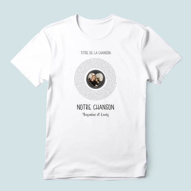La Photo Et Un Texte: Notre Chanson Avec Les Paroles - T-Shirt Pour Hommes