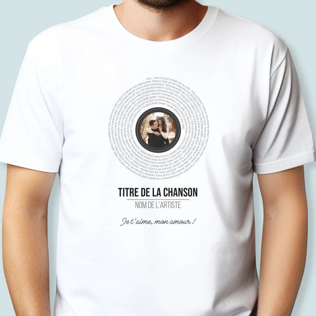 La Photo Et Un Texte: Paroles De Chansons Sur L'Album - T-Shirt Pour Hommes