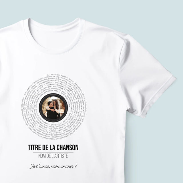 La Photo Et Un Texte: Paroles De Chansons Sur L'Album - T-Shirt Pour Hommes