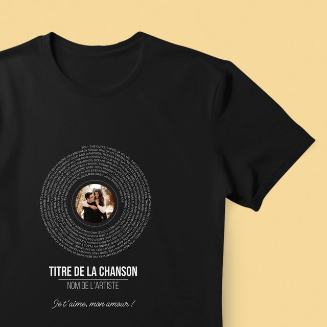 La Photo Et Un Texte: Paroles De Chansons Sur L'Album - T-Shirt Pour Hommes