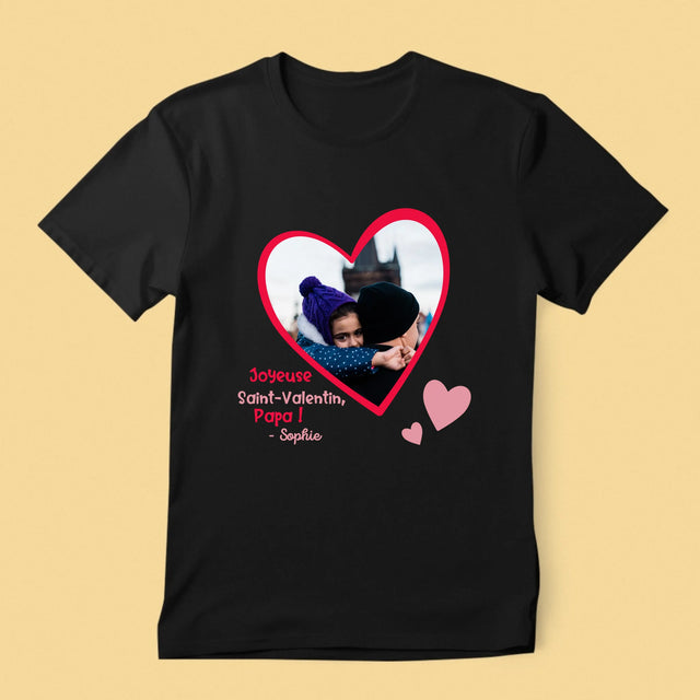 La Photo Et Un Texte: Saint Valentin Pour Papa - T-Shirt Pour Hommes