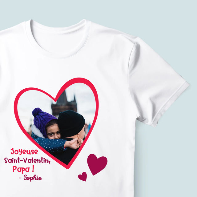 La Photo Et Un Texte: Saint Valentin Pour Papa - T-Shirt Pour Hommes