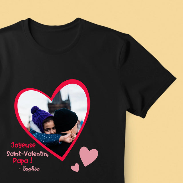 La Photo Et Un Texte: Saint Valentin Pour Papa - T-Shirt Pour Hommes