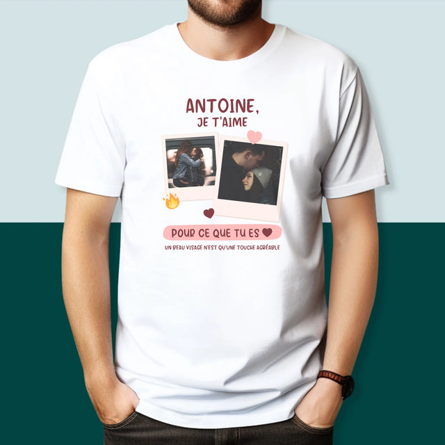 Le Collage Photo: Je T'Aime Pour Ce Que Tu Es - T-Shirt Pour Hommes