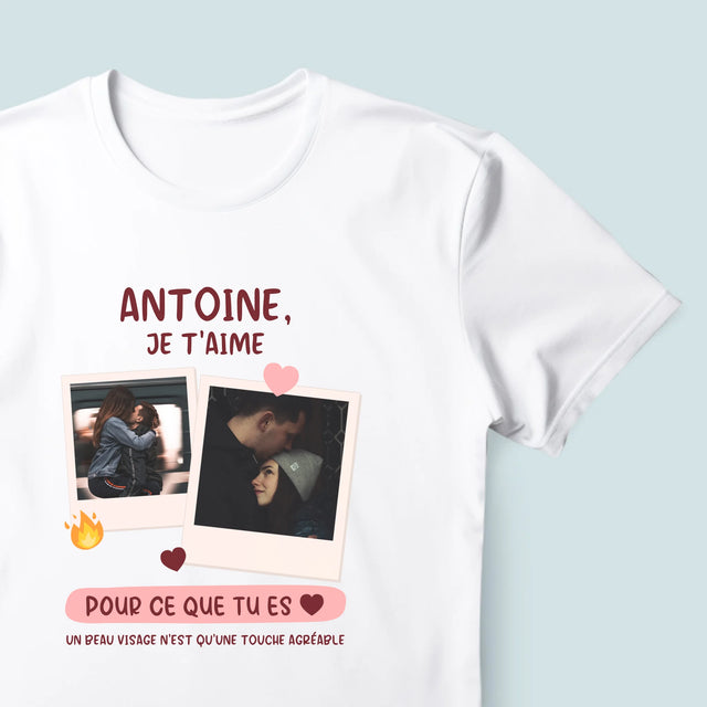 Le Collage Photo: Je T'Aime Pour Ce Que Tu Es - T-Shirt Pour Hommes